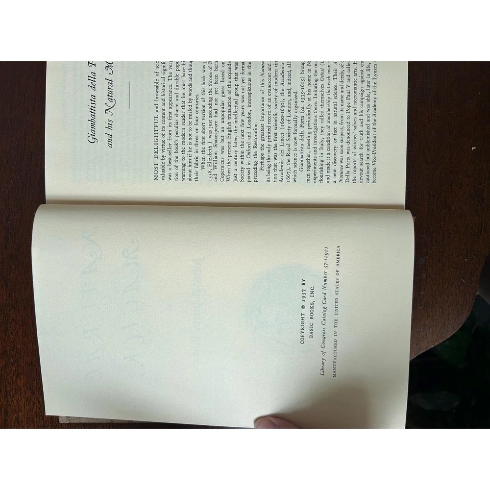 Natural Magick John Baptista Porta Basic Books Collector's Series Science 1958